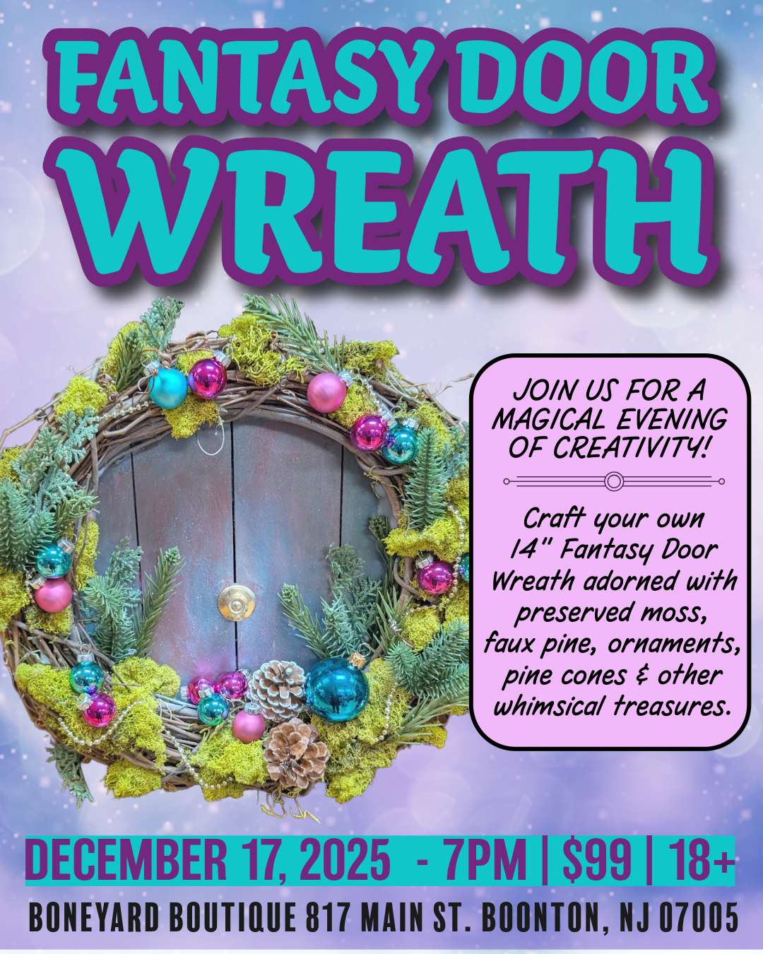 12/17/25 Fantasy Door Wreath Workshop